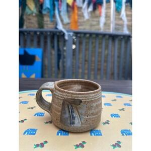 Handmade Studio Pottery Mug – 8oz – Earthy Glaze – Signed Onigiri